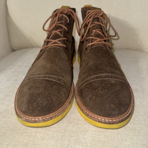 Donald J Pliner Grant ZB Suede Lace Up Ankle Boots in Brown 11B Leather Brazil main image 4
